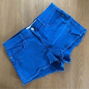 Abercrombie & Fitch Women’s Cobalt Blue Distressed Denim Shorts